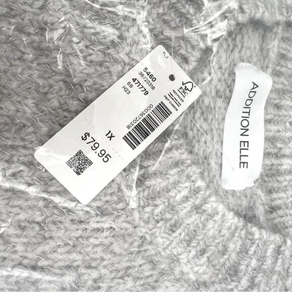 Penningtons - Women's Addition Elle Grey Knit Sweater. Size: 1X.  NWT (1563) - Picture 5 of 9